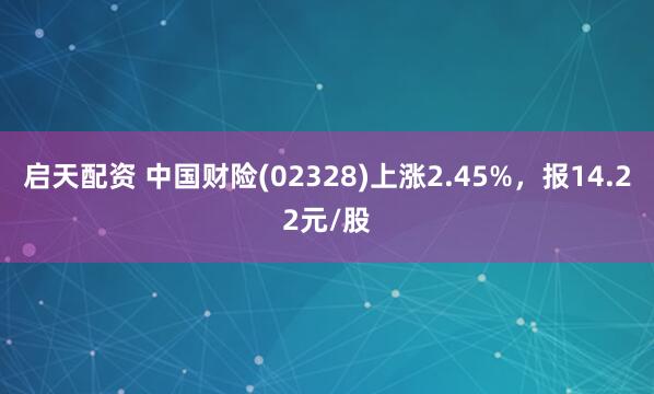 启天配资 中国财险(02328)上涨2.45%，报14.22元/股